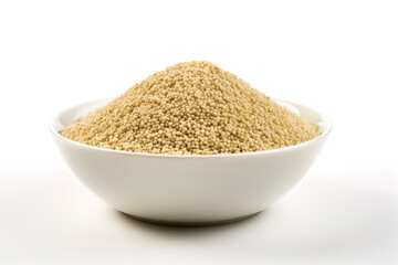 Quinoa in bowl on a white studio background generative ai