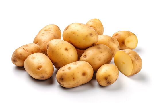 potatoes isolated on a white studio background generative ai