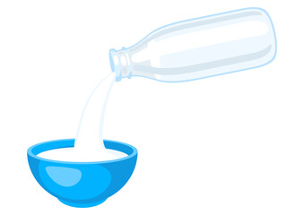 Breakfast cereal pour milk. Image of healthy food.