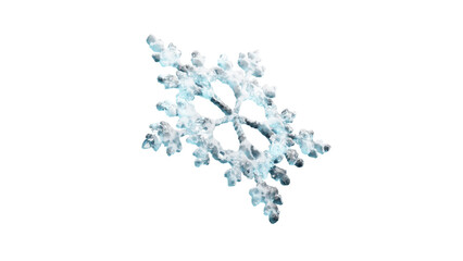 Snowflake frozen water close up 3d render