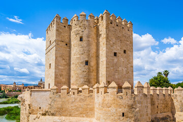 Cordoba, Andalusia, Spain: The Calahorra tower, a fortified gate into the old town of Cordoba - obrazy, fototapety, plakaty