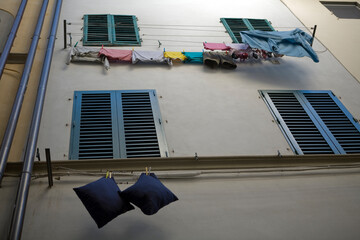 Detail of windows and door - street architectural details - Florence - Italy