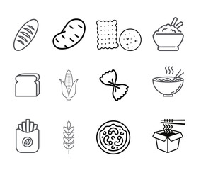 Diet and healthy life thin line icons. Editable stroke. For website marketing design, logo, app, template, ui, etc. Vector illustration.