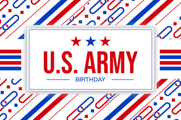 U.S. Army Birthday with stars, traditional borders and typography. Celebration concept abstract background
