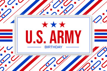 Fototapeta premium U.S. Army Birthday with stars, traditional borders and typography. Celebration concept abstract background