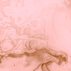Fototapeta premium Alcohol Ink Print. Marbling Colour. Rose Print