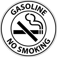 Notice Gasoline No Smoking Sign On White Background