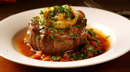 Naklejka premium Savory Delight: Osso Buco with Gremolata
