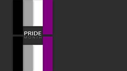 Happy Pride Month Asexual Pride Flag Vertical Lines Background