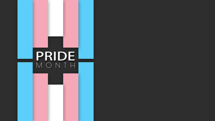 Happy Pride Month Transgender Pride Flag Vertical Lines Background