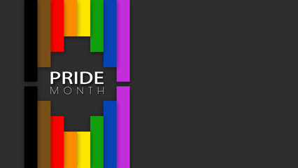 Happy Pride Month LGBT Philadelphia Rainbow Pride Flag Vertical Lines Background