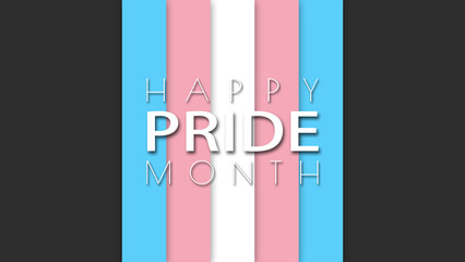 Happy Pride Month Transgender Pride Flag Wall Background