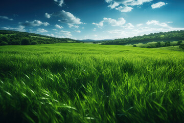 Obraz premium green field, nature background, generative ai 