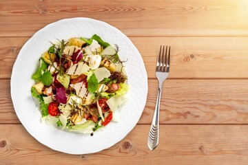 Tasty fresh vegetable salad dish