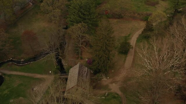 Aerial Grist Mill Flyaround to Martha Mary Chapel