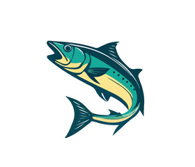 Cartoon fish on a white background. Vector illustration