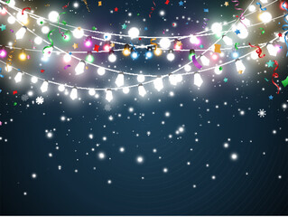 Vector illustration of a light garland on a transparent background.	

