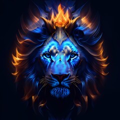 Fototapeta na wymiar Lion King made with Generative AI