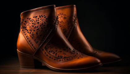 Obraz premium Shiny leather pair of shoes, elegant and comfortable for men generated by AI