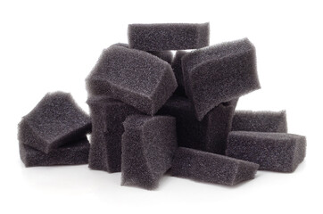 A piece of dark foam.