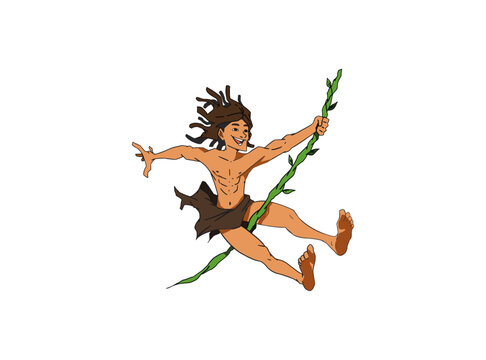 Tarzan Swinging | Tarzan Cartoon | Tarzan in Forest