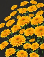 Chrysanthemum Flower Vector Generative Art