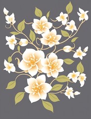 Fototapeta na wymiar Jasmine Flower Vector Generative Art