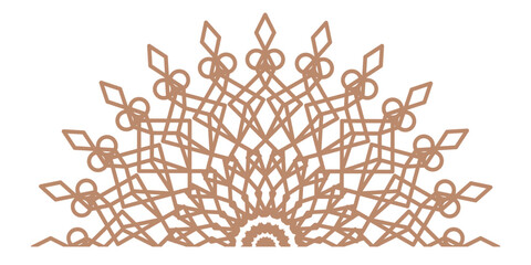 Mandala template gold line style isolated on white background vector 10 eps