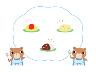 ランチメニューを紹介するクマ