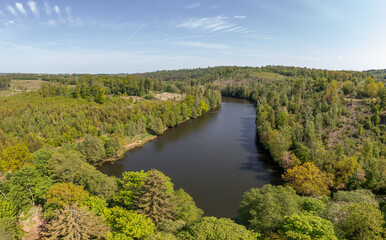 Fototapeta premium See im Wald Waldsee Elbinger im Selketal am Selketal-Stieg