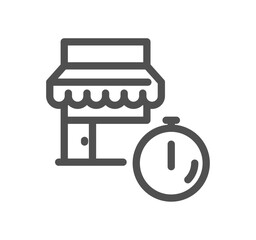 Shop management related icon outline and linear vector.