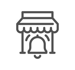 Shop management related icon outline and linear vector.