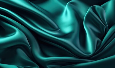 Obraz premium a close up view of a green satin fabric with a very soft feel to it's fabricing fabric, with a very soft feel to the fabric. generative ai