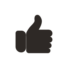 Symbol of finger up, thumb up in flat style isolated on white background. Vector illustration of hand