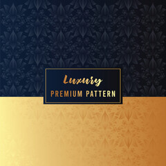 Luxurious 3d dark navy blue overlap background with golden lines. elegant modern background.luxury royal gold business background Free Vector 