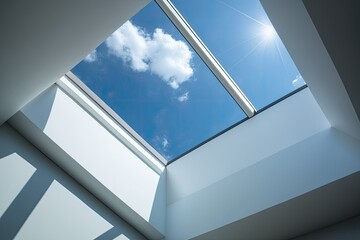 A contemporary roof skylight window example. Generative AI
