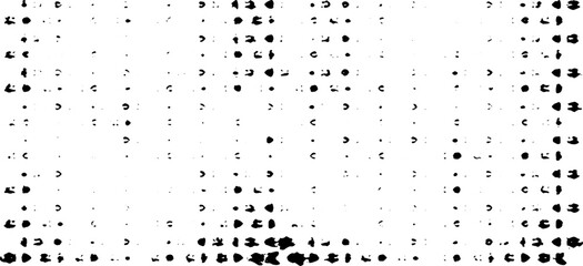 Monochrome texture composed of irregular graphic elements. Distressed uneven grunge background. Abstract vector illustration. Overlay for interesting effect and depth. Isolated on white background.