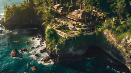 Fototapeta na wymiar Aerial ocean views in Bali
