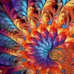 Psychedelic Multi Colored Full Frame Background with Creative Patterns