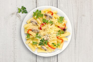 Tasty fresh Pasta dish in plate