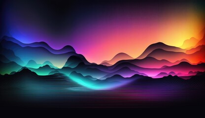sunset in mountains gradient wallpaper