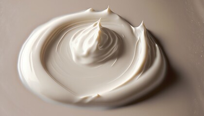 Creamy smooth texture of cosmetic product, swirling background of a white cream, Generative AI