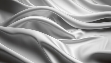 Silver silk fabric texture, elegant and smooth luxurious silver background, Generative AI