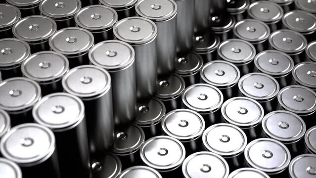 Electric Vehicle Battery Manufacturing: Cg Render of modern EV Battery Pack manufacturing, Lithium-Ion Supply, Clean Energy Storage, Solid State battery, 4680,
4K Animation