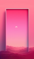 moon in the desert pink wallpaper background