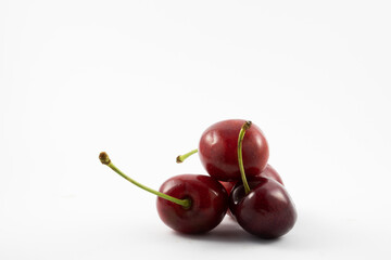 cherries on a white background