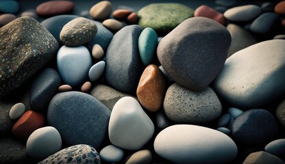 Fototapeta na wymiar stones on the beach wallpaper background