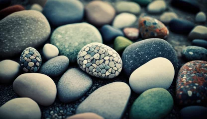 Wandaufkleber stones in the sand wallpaper background © Stream Skins