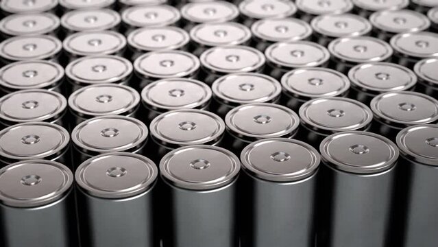 Electric Vehicle Battery Manufacturing: Cg Render of modern EV Battery Pack manufacturing, Lithium-Ion Supply, Clean Energy Storage, Solid State battery, 4680,
4K Animation