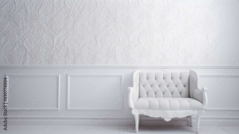 Canvas Prints white chair in a white room wallpaper background